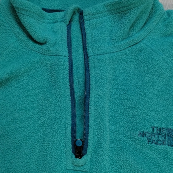 The North Face women's pullover fleece 3/4 zip blue/green size Medium polyester - Picture 5 of 11